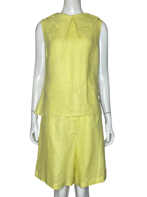 Set Maria Calderon Blusa + Pantalón Short Amarillo - Talla M