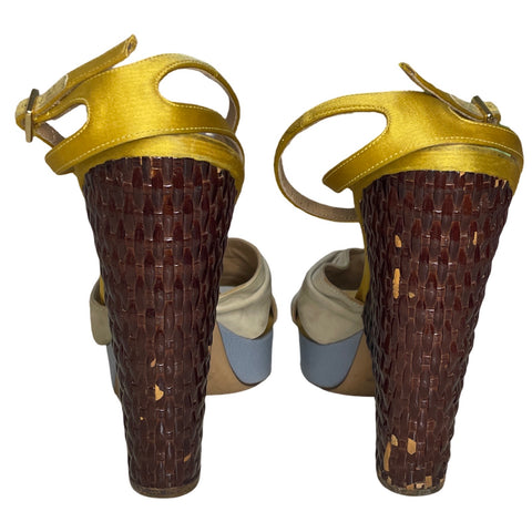 * Sandalias Salvatore Ferragamo Plataforma Amarillo-Talla 38.5