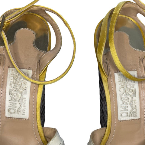 * Sandalias Salvatore Ferragamo Plataforma Amarillo-Talla 38.5