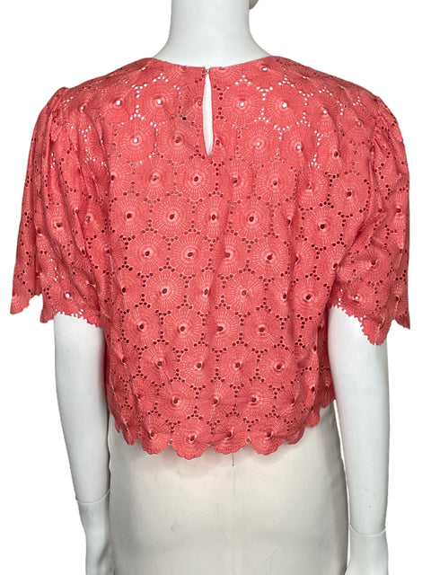 Blusa Bassan Troquelada Floral Rosado-Talla M