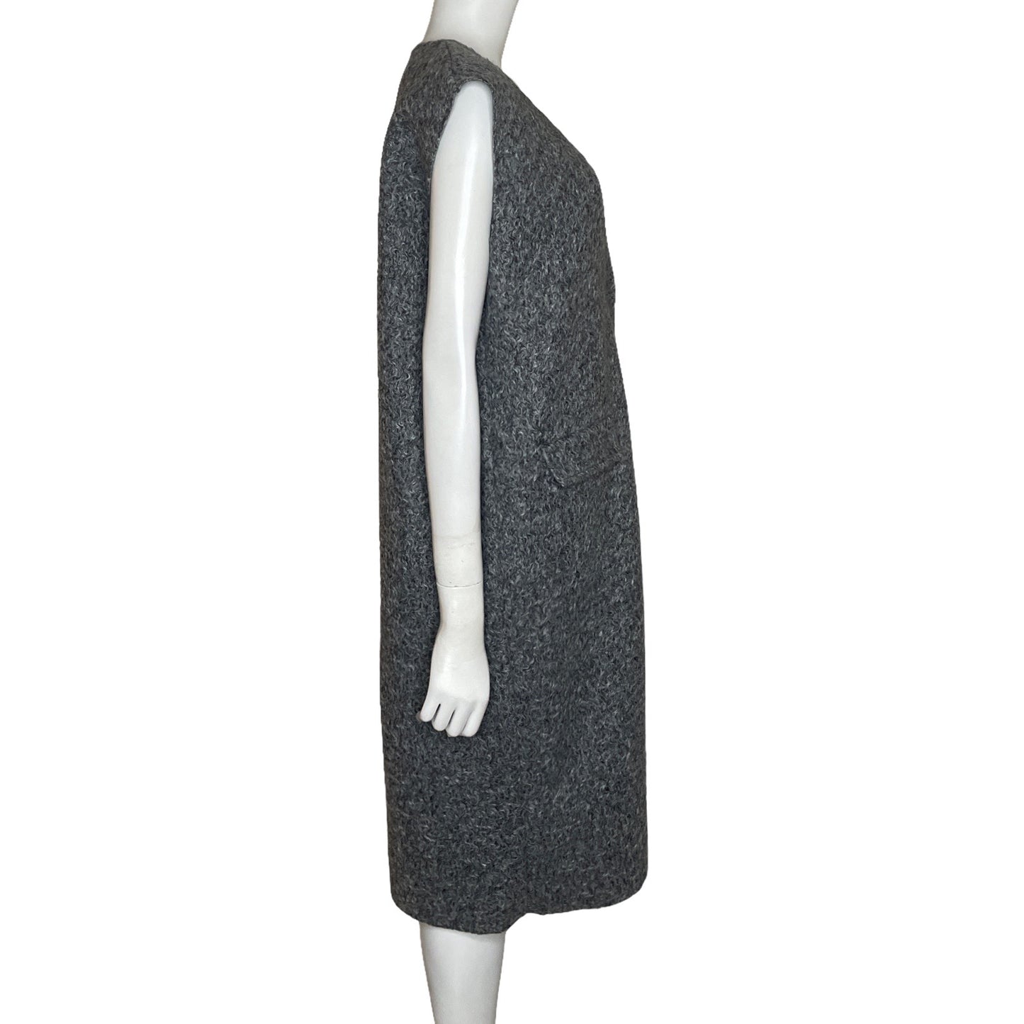 Chaleco Zara Midi Gris-Talla L