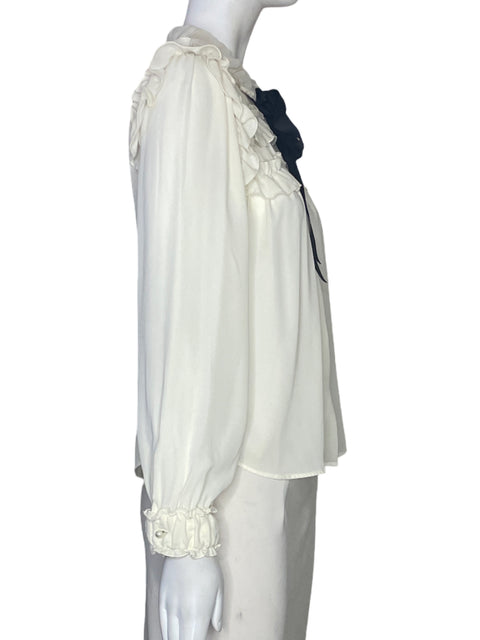 Camisa Zara Vuelo Cinta Blanco-Talla XS