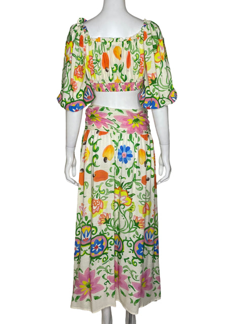 Set FarmRio Top + Falda Beige - Talla S