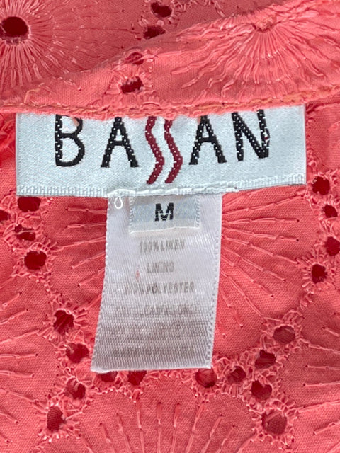 Blusa Bassan Troquelada Floral Rosado-Talla M