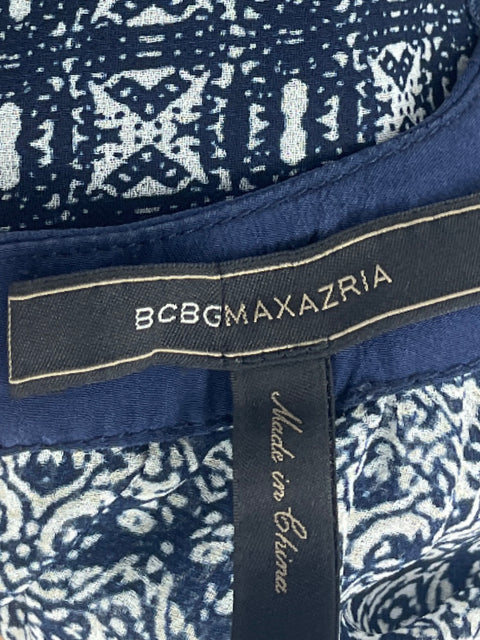 Vestido BCBG Pliegues Sin Mangas Azul-Talla 2