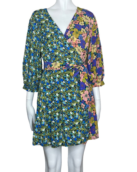 Vestido Nasty Gal Estampado Floral Verde-Talla 4