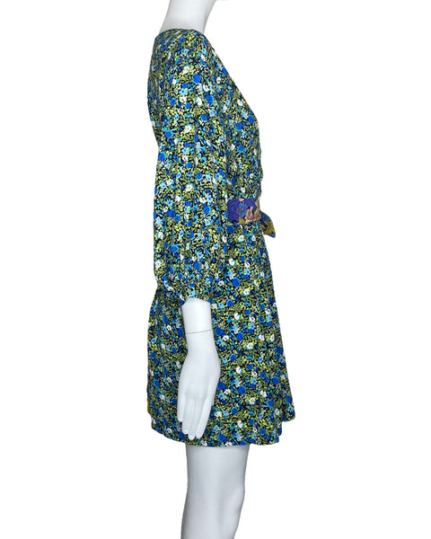 Vestido Nasty Gal Estampado Floral Verde-Talla 4