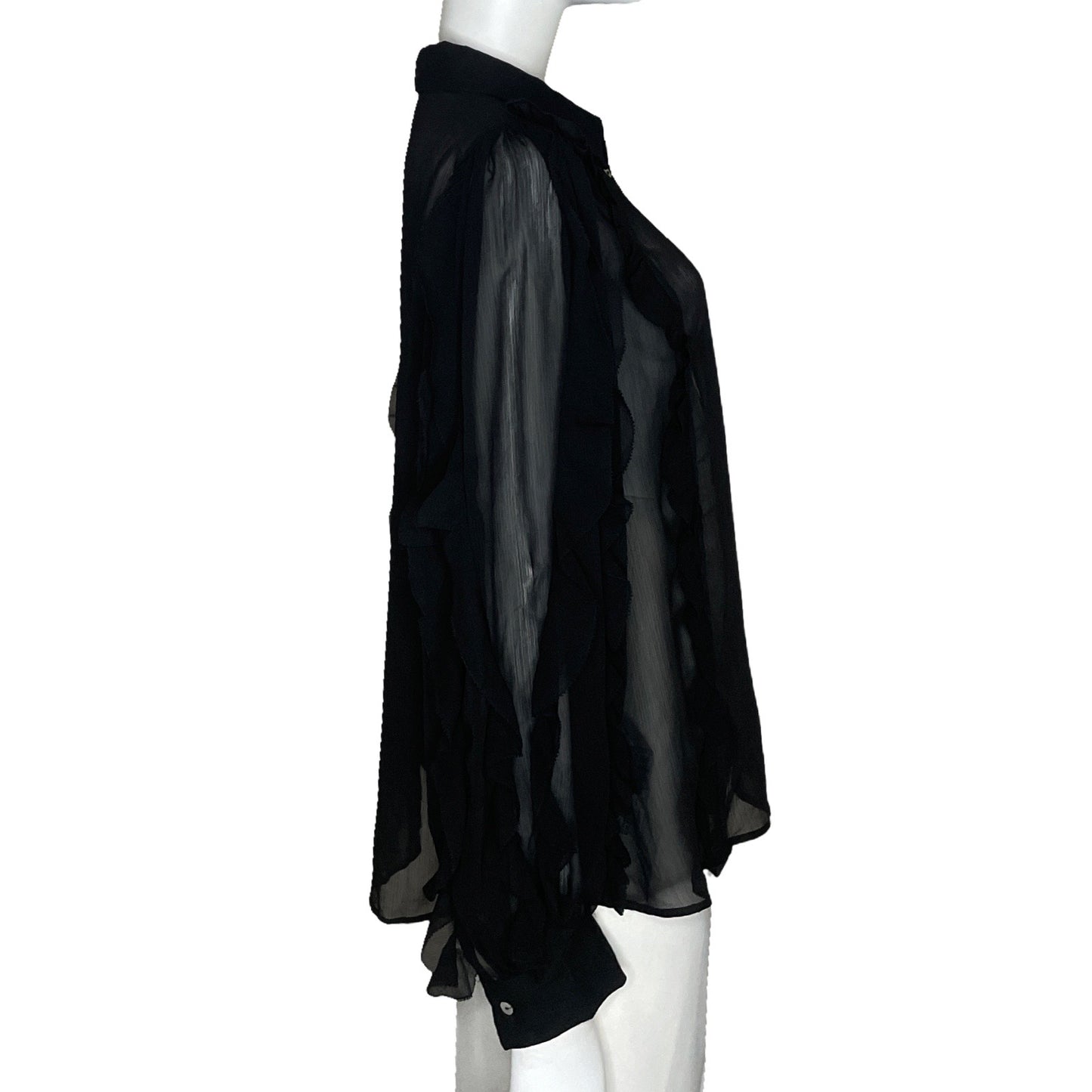 Camisa Mango Vuelos Negro-Talla 10