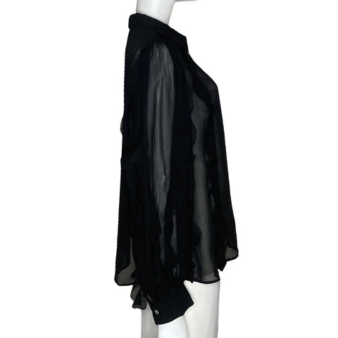 Camisa MNG Vuelos Negro-Talla 10