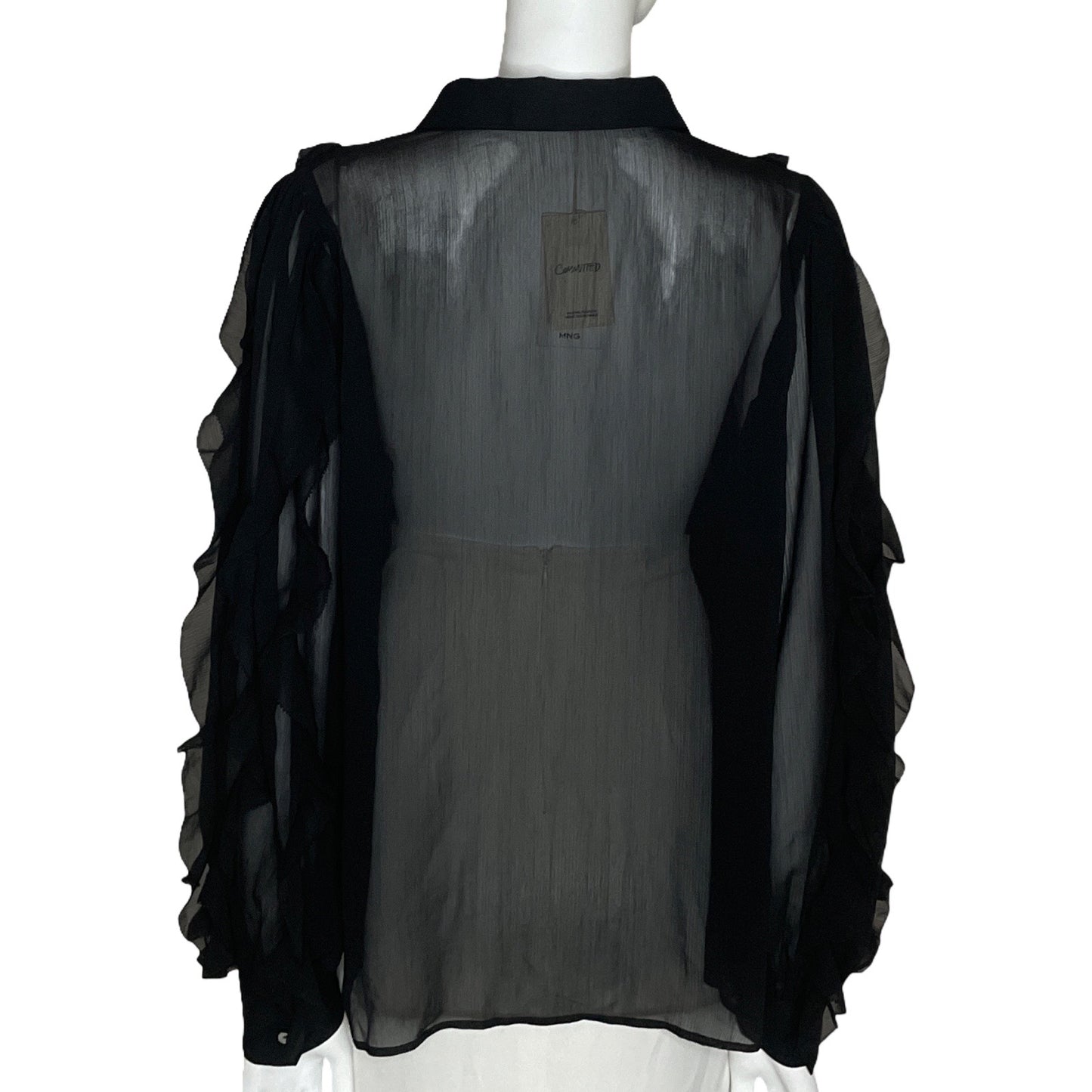 Camisa Mango Vuelos Negro-Talla 10