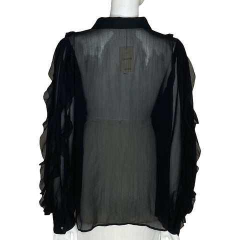 Camisa MNG Vuelos Negro-Talla 10