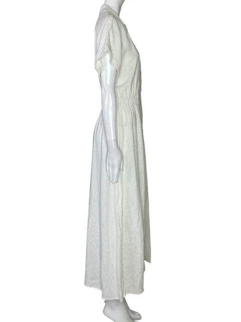 Vestido Zara Camisero Botones Sin Mangas Blanco-Talla M