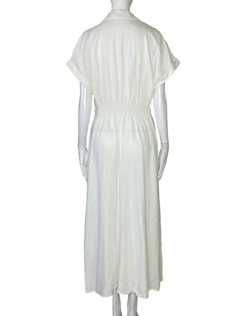 Vestido Zara Camisero Botones Sin Mangas Blanco-Talla M