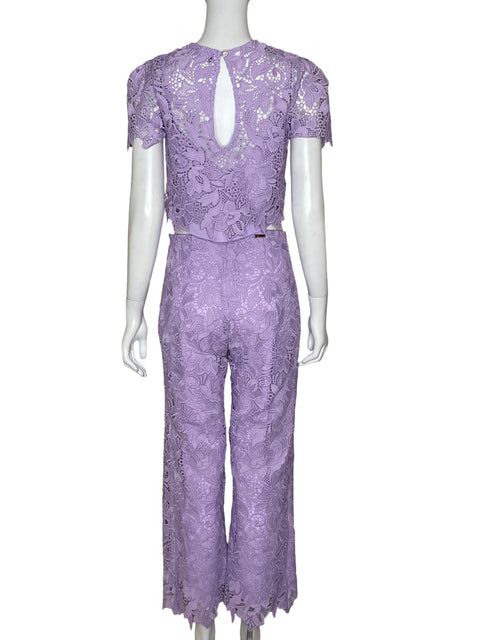 Set Blumarine Blusa + Pantalón Encaje Morado - Talla S