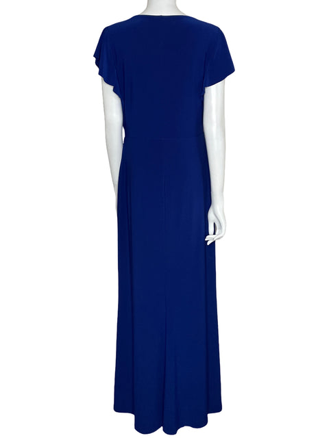 Vestido Ralph Lauren Maxi Drapeado Azul-Talla 12