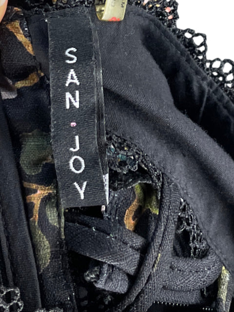 Vestido San Joy Flores Negro - Talla S