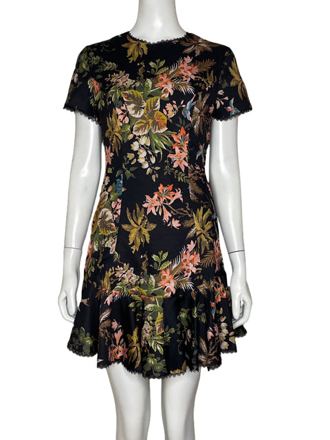 Vestido San Joy Flores Negro - Talla S