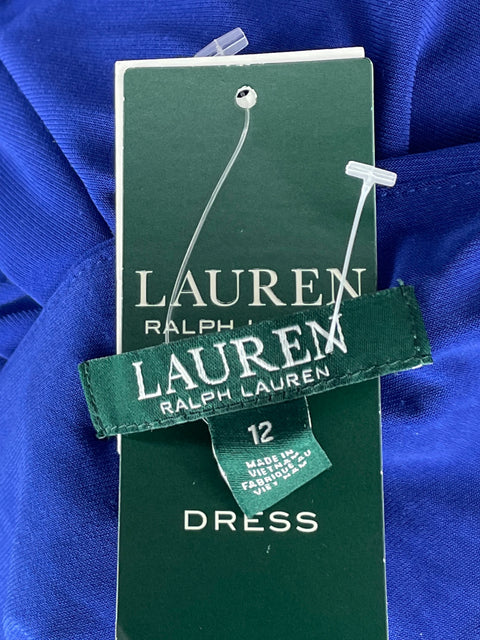 Vestido Ralph Lauren Maxi Drapeado Azul-Talla 12