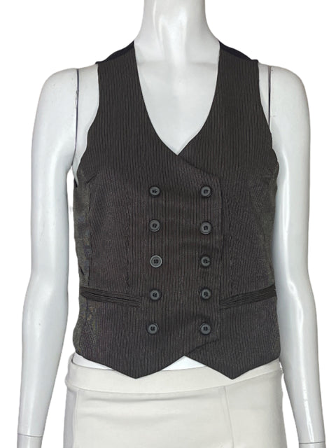 Chaleco Zawary Bolsillo Botones Marron-Talla M