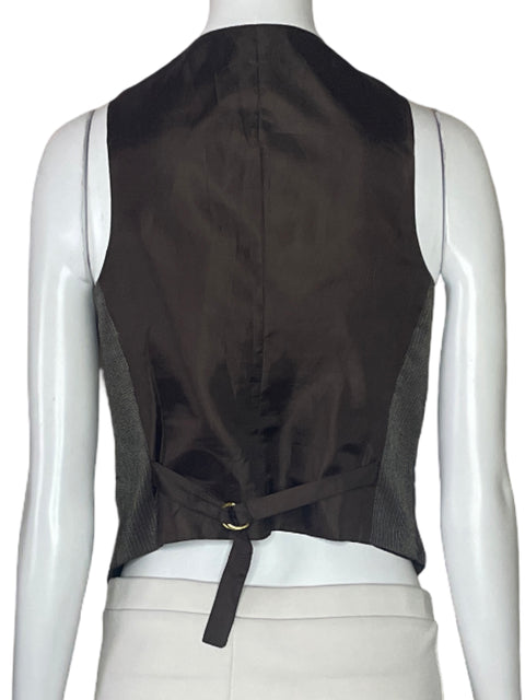 Chaleco Zawary Bolsillo Botones Marron-Talla M