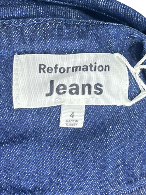 Vestido Reformation Jeans Denim Halter Azul-Talla 4