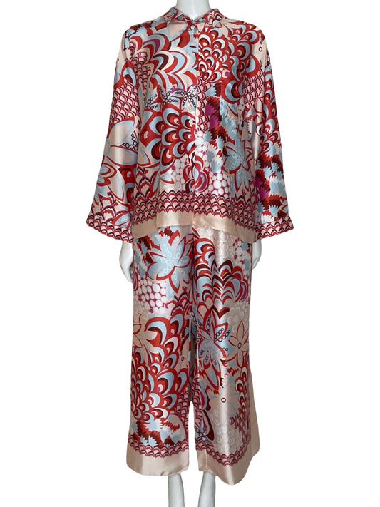 Set Zara Fluido Estampado Beige-Talla XXL
