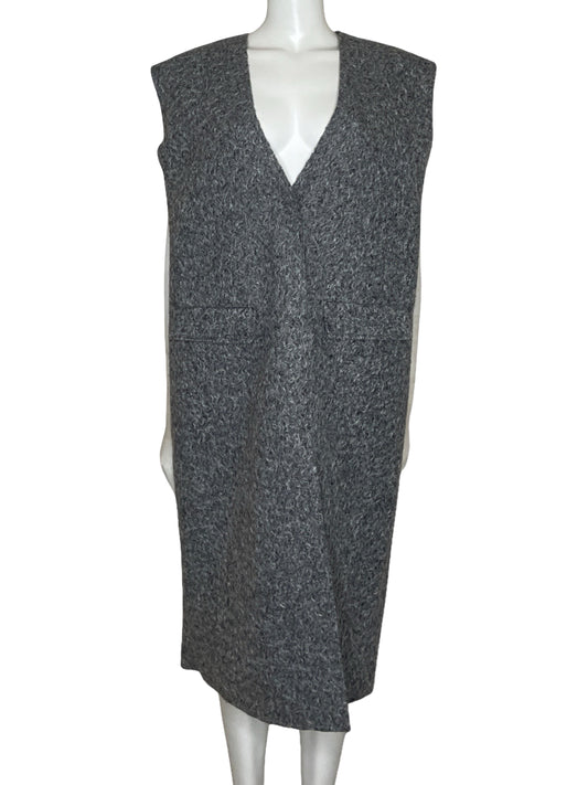 Chaleco Zara Midi Gris-Talla L