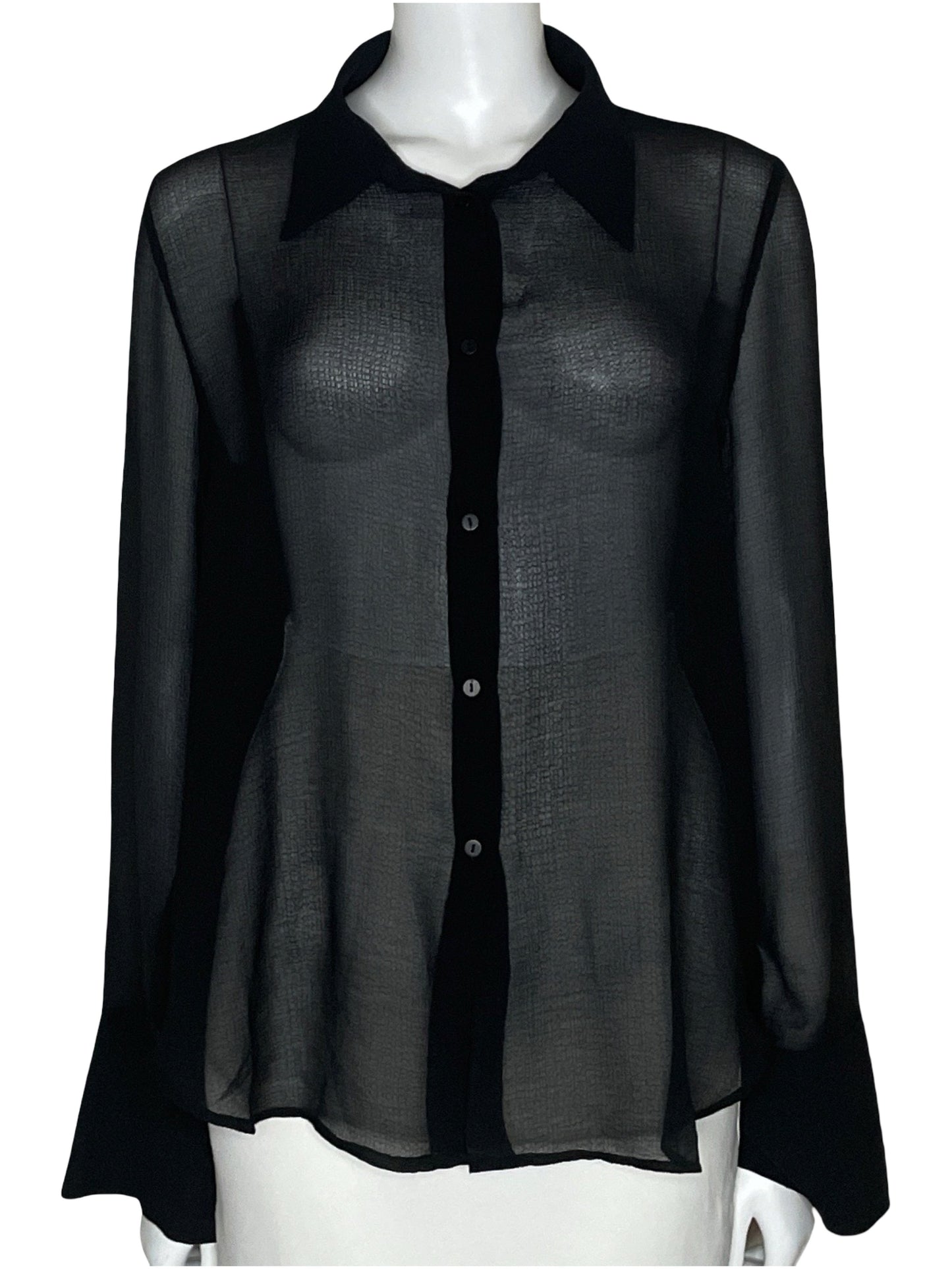 Camisa Zara Manga Larga Negro-Talla XXL
