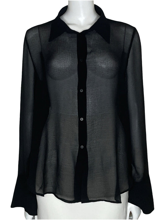 Camisa Zara Manga Larga Negro-Talla XXL