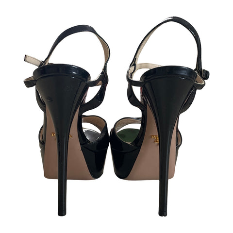 * Calzado Prada Crossed Charol Negro-Talla 39