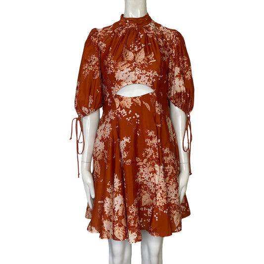 Vestido Asos Mangas Abullonadas Naranja - Talla 2