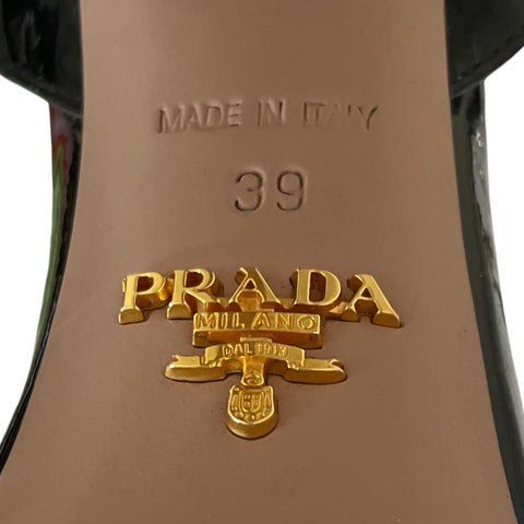 * Calzado Prada Crossed Charol Negro-Talla 39