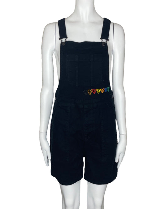 Romper Tesoro TPS Overrals Corazones Negro-Talla XS
