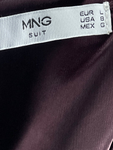 Vestido MNG Drapeado Sin Mangas Rojo Vino - Talla 8