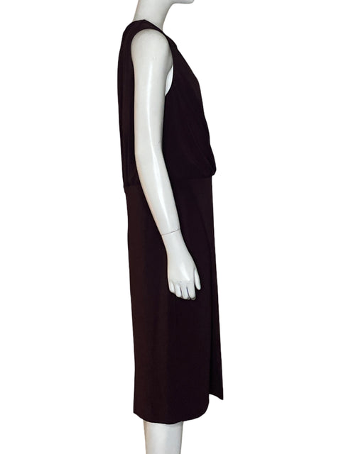 Vestido MNG Drapeado Sin Mangas Rojo Vino - Talla 8