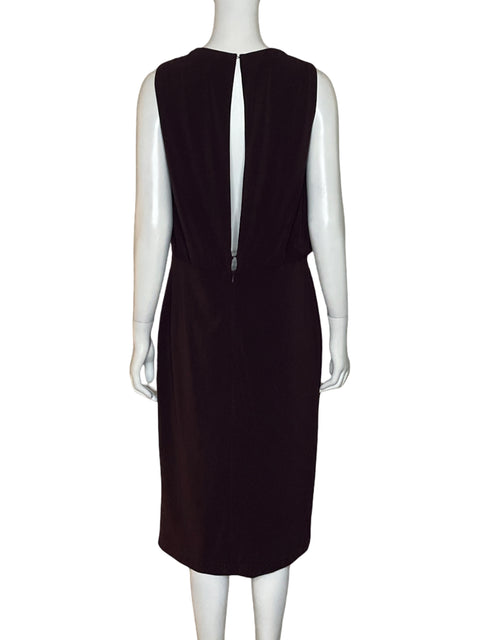 Vestido MNG Drapeado Sin Mangas Rojo Vino - Talla 8