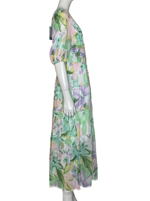 Vestido Sissyaki Midi Flores Blanco - Talla M