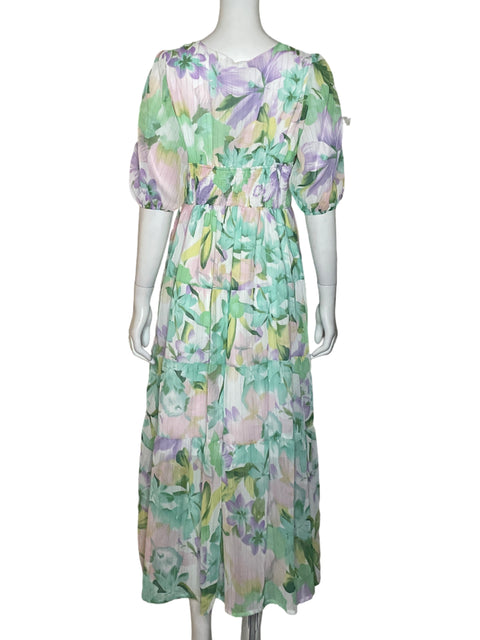 Vestido Sissyaki Midi Flores Blanco - Talla M