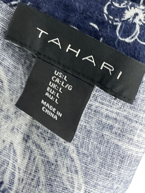Vestido Tahari Palmas Azul - Talla L