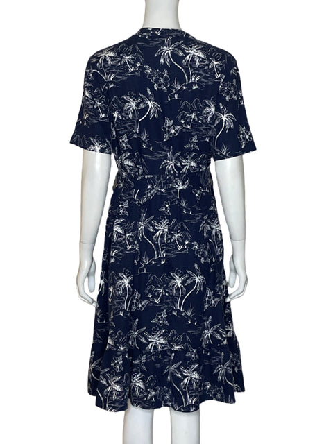 Vestido Tahari Palmas Azul - Talla L