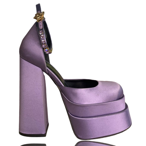 * Calzado Versace Medusa Aevitas Saten Morados-Talla 36.5