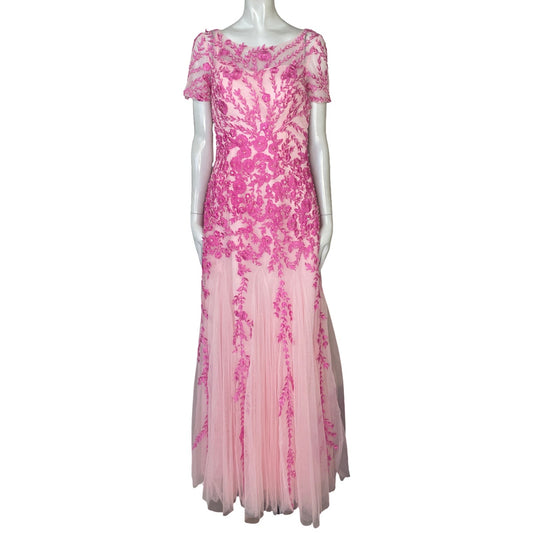 Vestido JJ s House Bordados Rosado - Talla S