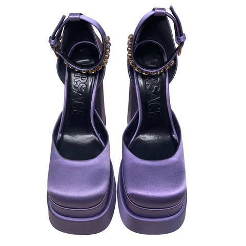 * Calzado Versace Medusa Aevitas Saten Morados-Talla 36.5