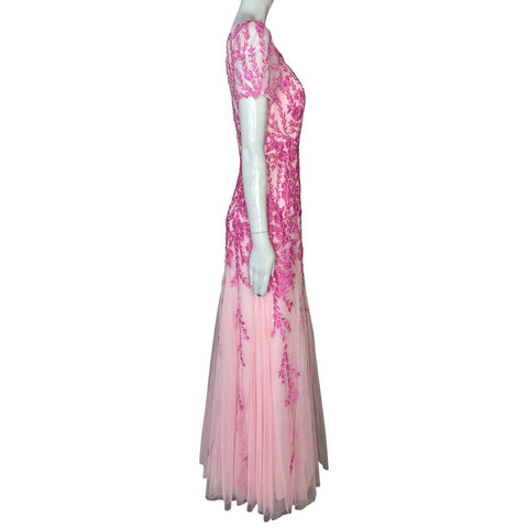 Vestido JJ s House Bordados Rosado - Talla S