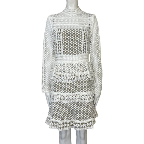 Vestido The Moon Encaje Mangas Larga Blanco - Talla S