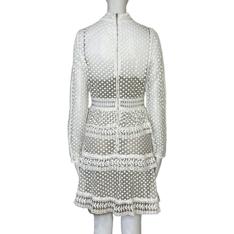 Vestido The Moon Encaje Mangas Larga Blanco - Talla S
