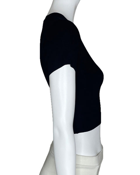Top Zara Crop Punto Negro-Talla S