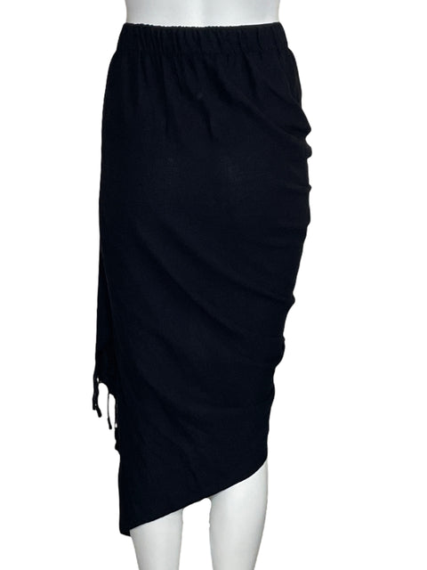 Falda Just Bee Queen Drapeada Asimétrica Negro-Talla S