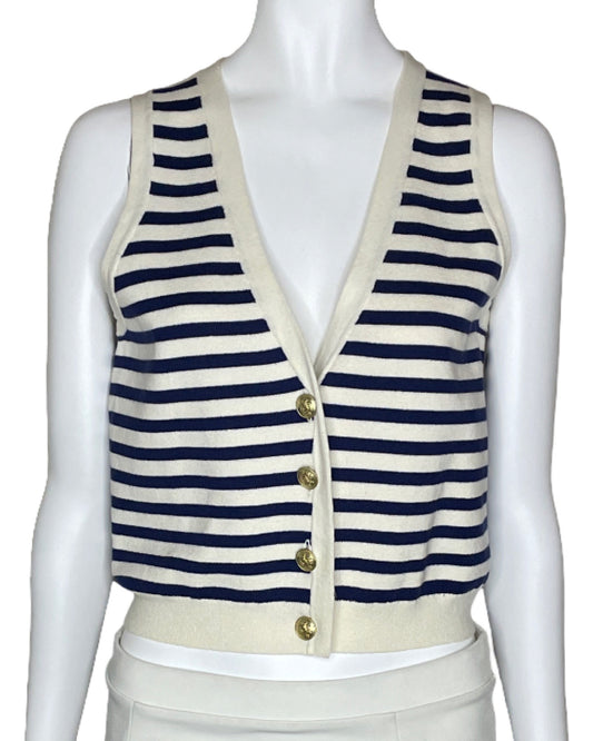 Blusa J.Crew Sin Mangas Rayas Azul-Talla S