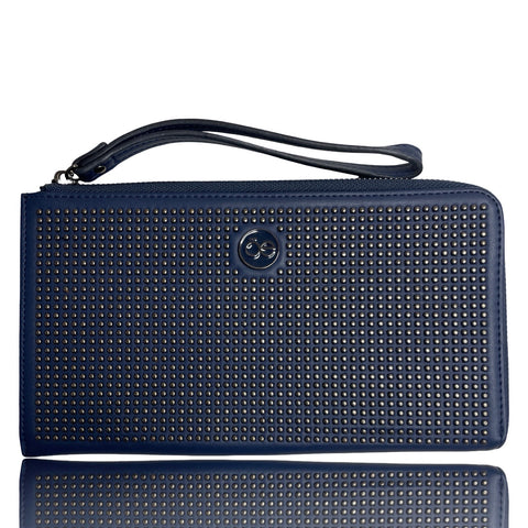 Cartera CLOE Clutch Tachas Azul - Talla S